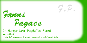 fanni pagacs business card